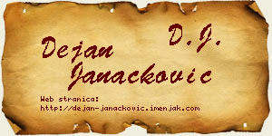 Dejan Janaćković vizit kartica
